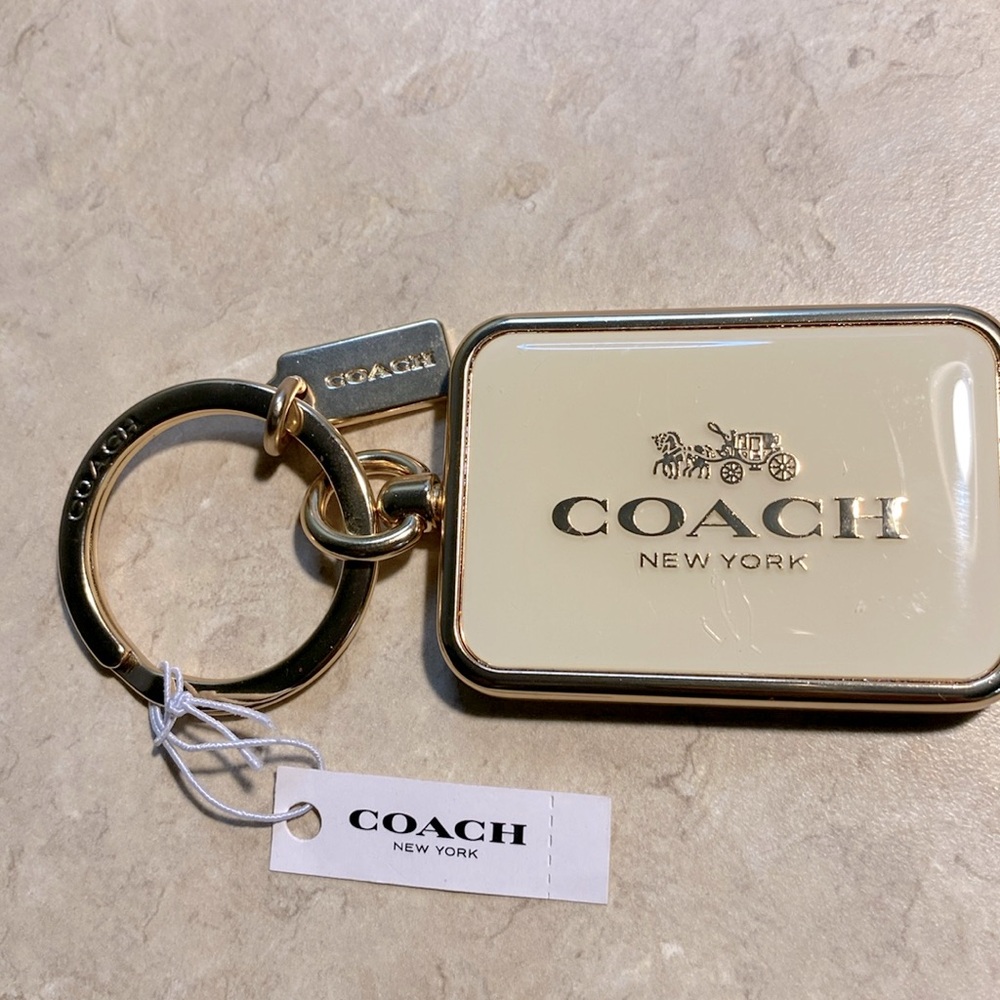 COACH Logo NWT Rectangular Horse and Carriage Bag Charm
